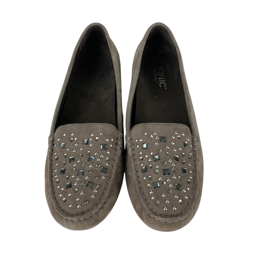 Vionic Athens Loafers Slip on Moccasins Taupe Gray Leather Women’s Size 7.5 - Picture 4 of 13